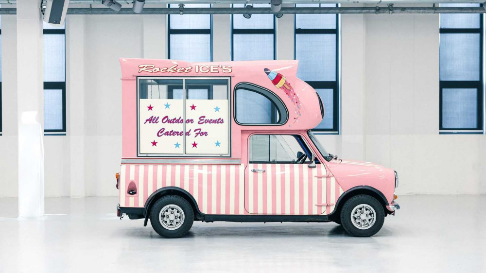 This Pink Mini Pickup Truck Used To Be An Adorable Ice Cream Van